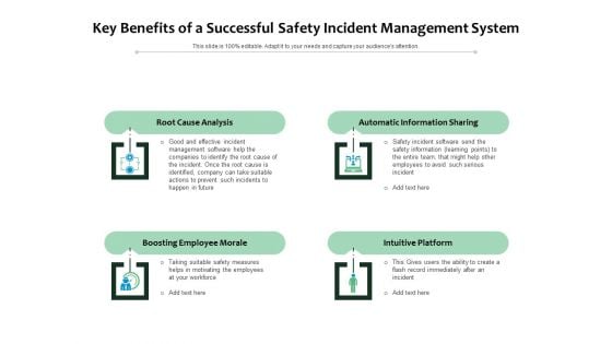 Key Benefits Of A Successful Safety Incident Management System Ppt PowerPoint Presentation Infographics Information PDF