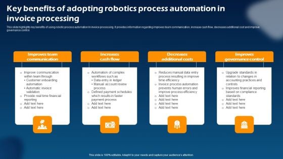 Key Benefits Of Adopting Robotics Process Automation In Invoice Processing Background PDF Key Benefits Of Adopting Robotics Process Automation In Invoice Processing Background PDF