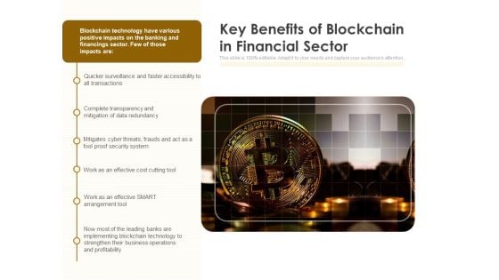 Key Benefits Of Blockchain In Financial Sector Ppt PowerPoint Presentation Gallery Information PDF