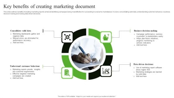 Key Benefits Of Creating Marketing Document Infographics PDF