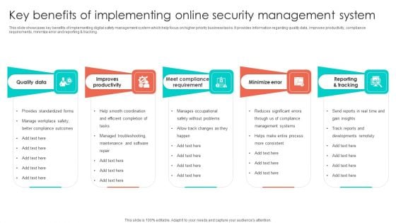 Key Benefits Of Implementing Online Security Management System Infographics PDF Key Benefits Of Implementing Online Security Management System Infographics PDF