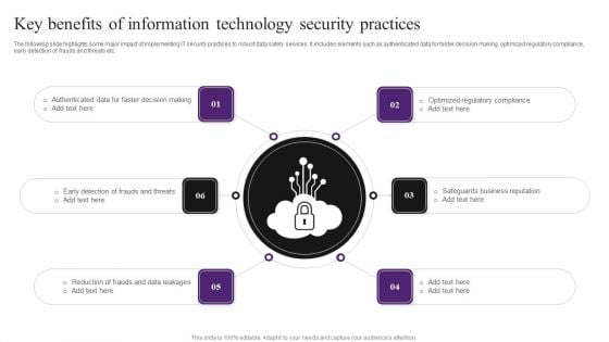 Key Benefits Of Information Technology Security Practices Summary PDF