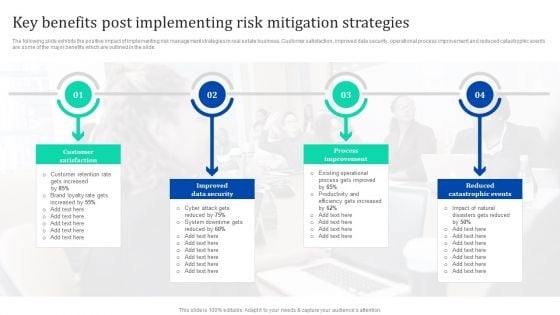 Key Benefits Post Implementing Risk Mitigation Strategies Enhancing Process Improvement By Regularly Slides PDF