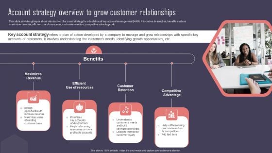 Key Business Account Management And Planning Techniques Account Strategy Overview To Grow Customer Diagrams PDF