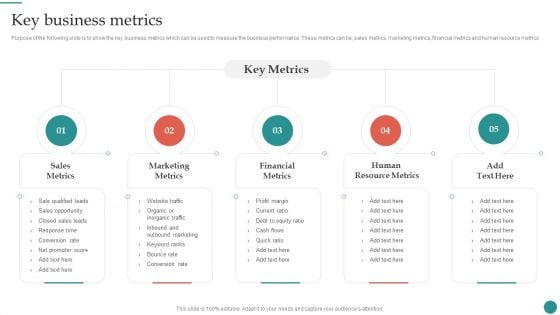 Key Business Metrics Company Process Administration And Optimization Playbook Download PDF Key Business Metrics Company Process Administration And Optimization Playbook Download PDF