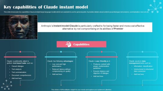 Key Capabilities Of Claude Instant Model Ppt PowerPoint Presentation File Infographic Template PDF Key Capabilities Of Claude Instant Model Ppt PowerPoint Presentation File Infographic Template PDF