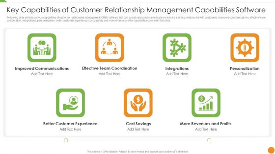 Key Capabilities Of Customer Relationship Management Capabilities Software Themes PDF