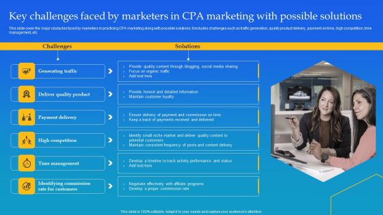 Key Challenges Faced By Marketers In CPA Marketing With Possible Solutions Ppt Summary Influencers PDF Key Challenges Faced By Marketers In CPA Marketing With Possible Solutions Ppt Summary Influencers PDF