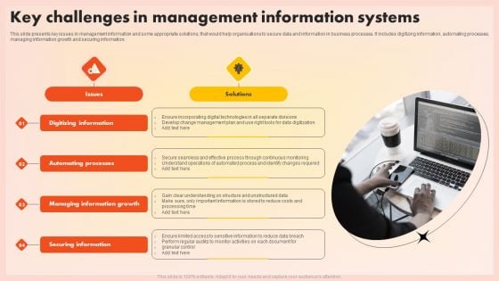 Key Challenges In Management Information Systems Portrait PDF