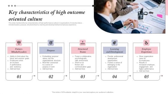 Key Characteristics Of High Outcome Oriented Culture Ppt Samples PDF