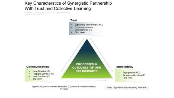 Key Characterstics Of Synergistic Partnership With Trust And Collective Learning Ppt PowerPoint Presentation Gallery Graphics Pictures PDF