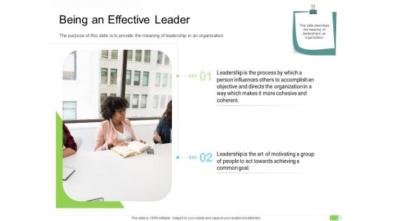 Key Competencies For Organization Authorities Being An Effective Leader Icons PDF