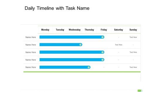 Key Competencies For Organization Authorities Daily Timeline With Task Name Graphics PDF