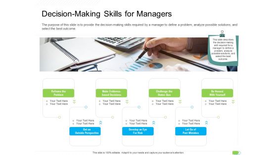 Key Competencies For Organization Authorities Decision Making Skills For Managers Ideas PDF
