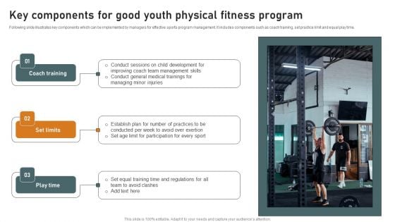 Key Components For Good Youth Physical Fitness Program Themes PDF