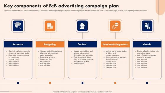 Key Components Of B2B Advertising Campaign Plan Template PDF