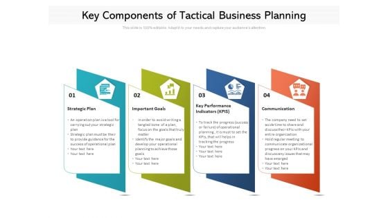 Key Components Of Tactical Business Planning Ppt PowerPoint Presentation Gallery Example PDF