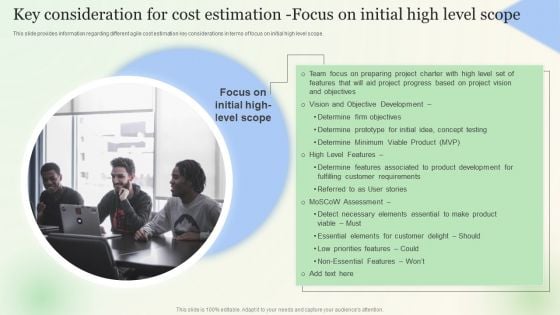 Key Consideration For Cost Estimation Focus On Initial High Level Scope Diagrams PDF Key Consideration For Cost Estimation Focus On Initial High Level Scope Diagrams PDF