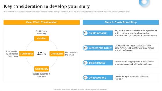 Key Consideration To Develop Your Story Comprehensive Personal Brand Building Guide For Social Media Influencers Rules PDF