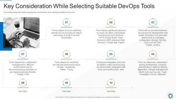 Key Consideration While Selecting Suitable Devops Tools Clipart PDF Key Consideration While Selecting Suitable Devops Tools Clipart PDF