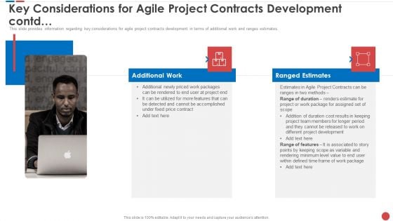 Key Considerations For Agile Project Contracts Development Contd Budgeting For Software Project IT Ideas PDF