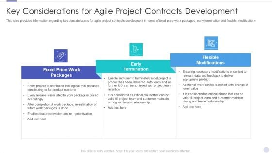 Key Considerations For Agile Project Contracts Development Summary PDF