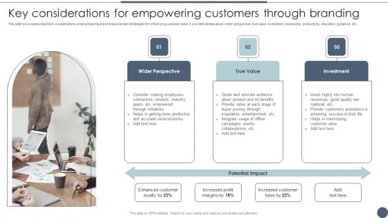 Key Considerations For Empowering Customers Through Branding Utilizing Emotional And Rational Branding Introduction PDF