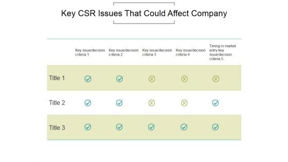 Key Csr Issues That Could Affect Company Ppt PowerPoint Presentation Visual Aids