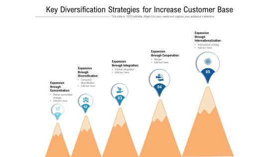 Key Diversification Strategies For Increase Customer Base Ppt PowerPoint Presentation File Samples PDF