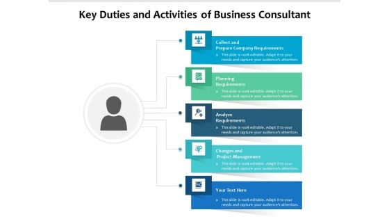 Key Duties And Activities Of Business Consultant Ppt PowerPoint Presentation Slides Files PDF