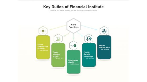Key Duties Of Financial Institute Ppt PowerPoint Presentation Layouts Infographics PDF