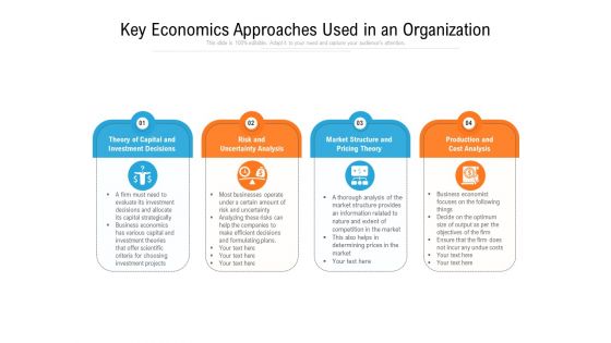 Key Economics Approaches Used In An Organization Ppt PowerPoint Presentation File Slide PDF