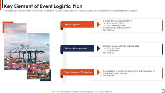 Key Element Of Event Logistic Plan Portrait PDF Key Element Of Event Logistic Plan Portrait PDF