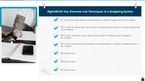 Key Elements And Techniques Of A Budgeting System Agenda For Key Elements And Techniques Of A Budgeting System Rules PDF