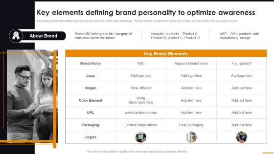 Key Elements Defining Brand Personality To Optimize Awareness Comprehensive Guide For Brand Recognition Guidelines PDF