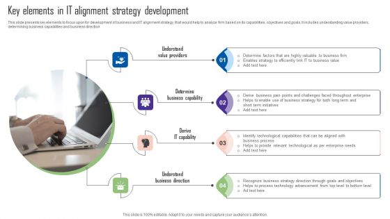 Key Elements In IT Alignment Strategy Development Template PDF