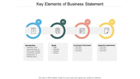Key Elements Of Business Statement Ppt PowerPoint Presentation Slides Graphic Tips
