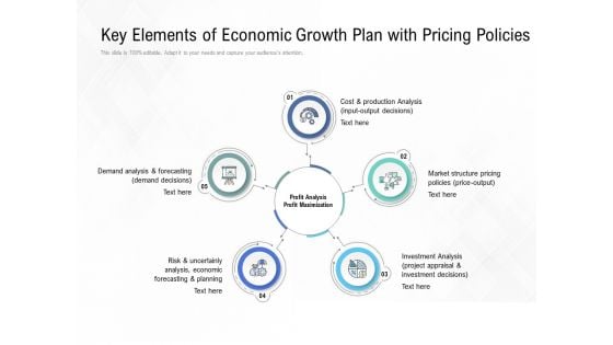 Key Elements Of Economic Growth Plan With Pricing Policies Ppt PowerPoint Presentation Gallery Mockup