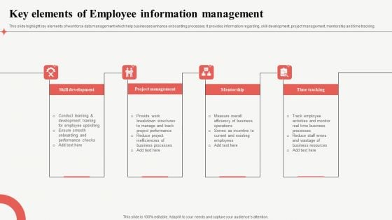 Key Elements Of Employee Information Management Ideas PDF