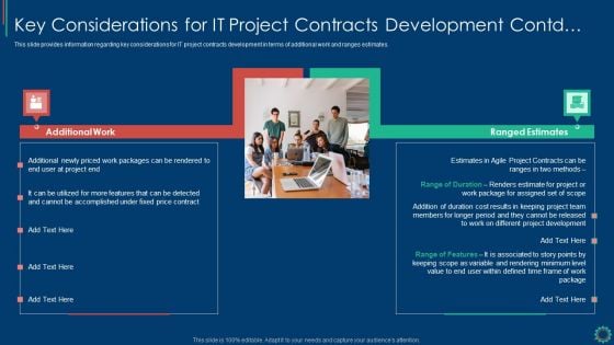 Key Elements Of Project Management IT Key Considerations For IT Project Contracts Diagrams PDF