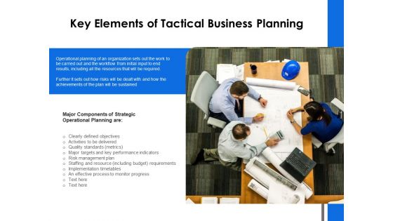 Key Elements Of Tactical Business Planning Ppt PowerPoint Presentation File Demonstration PDF