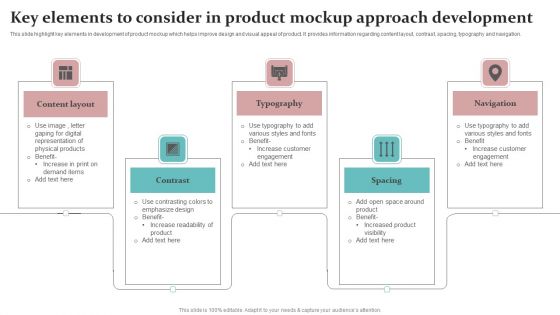 Key Elements To Consider In Product Mockup Approach Development Microsoft PDF