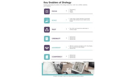 Key Enablers Of Strategy One Pager Documents Key Enablers Of Strategy One Pager Documents