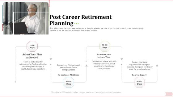 Key Factor In Retirement Planning Post Career Retirement Planning Brochure PDF