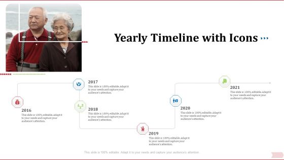 Key Factor In Retirement Planning Yearly Timeline With Icons Diagrams PDF