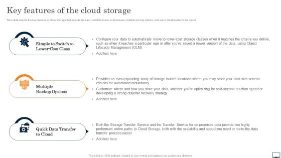 Key Features Of The Cloud Storage Ppt PowerPoint Presentation File Professional PDF