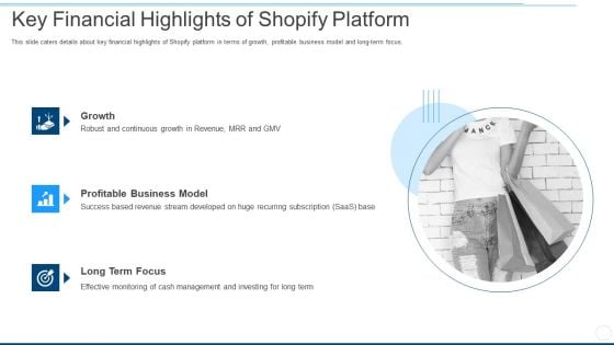 Key Financial Highlights Of Shopify Platform Ppt Model Show PDF