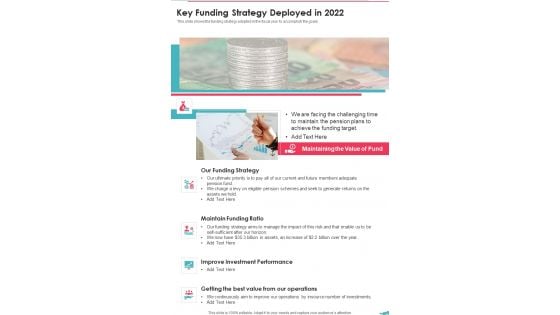 Key Funding Strategy Deployed In 2022 One Pager Documents