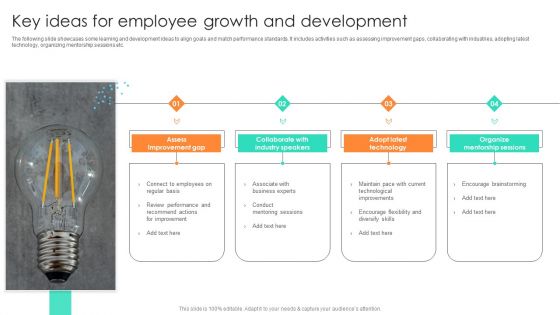 Key Ideas For Employee Growth And Development Brochure PDF Key Ideas For Employee Growth And Development Brochure PDF