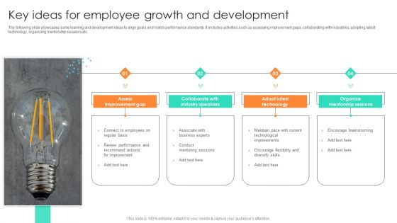 Key Ideas For Employee Growth And Development Brochure PDF